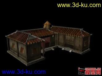 药材铺古建筑maya模型下载的图片