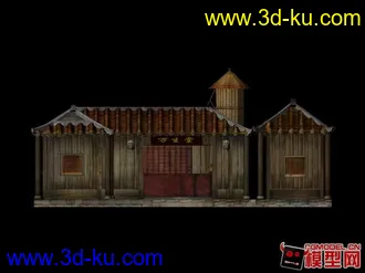 药材铺古建筑maya模型下载的图片