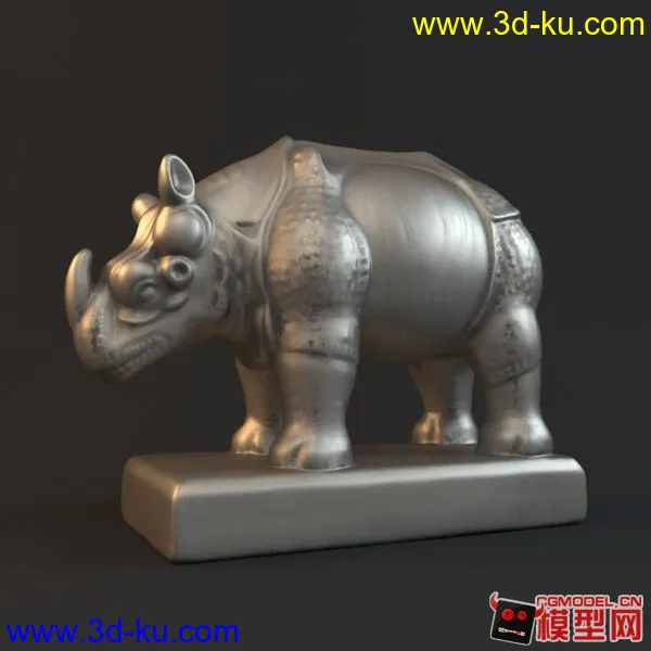 犀牛雕塑模型的图片1