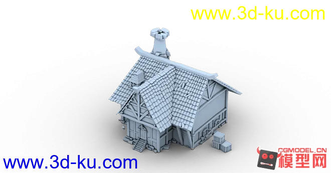 做的一些古代 精致高模小房子模型的图片1