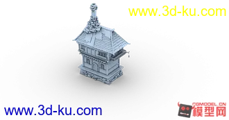 3D打印模型做的一些古代 精致高模小房子的图片