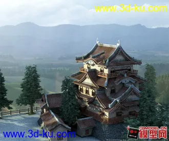 日式建筑模型的图片