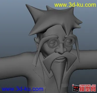 3D打印模型老头 博士 纯原创未平滑的图片