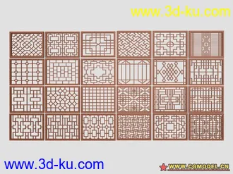 3D打印模型多个木窗的图片