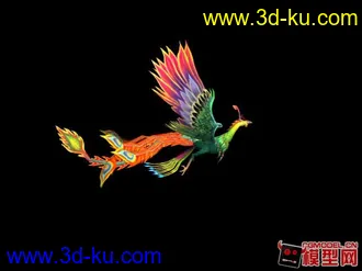 3D打印模型网上下载的一只朱雀 带动作的图片