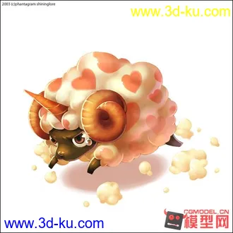 Q版_萌系-羊咩咩，模型+贴图_max7的图片