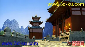 3D打印模型大型古建筑群材质版的图片