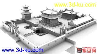 3D打印模型大型古建筑群材质版的图片