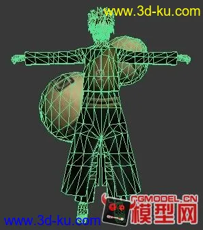 火影忍者“我爱罗”模型，从魔兽导出的不会用。的图片