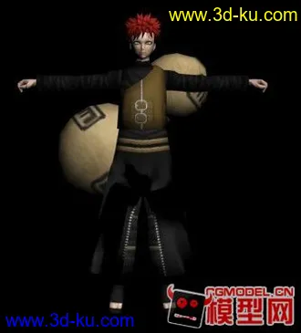 火影忍者“我爱罗”模型，从魔兽导出的不会用。的图片