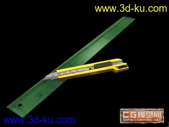 3D打印模型尺和工具刀的图片