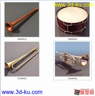 乐器模型合集15个的图片
