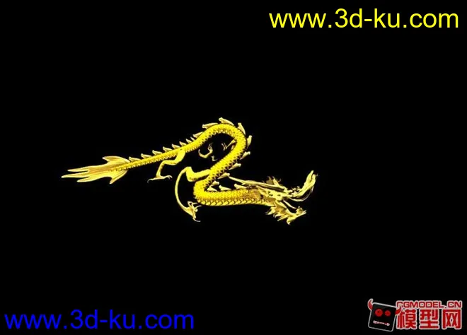 黄金中国龙带2012形状路径动画模型的图片1
