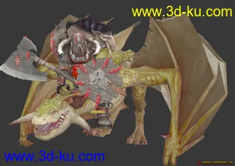 3D打印模型戰錘_綠皮部隊_龍騎士的图片