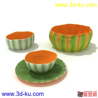 3D打印模型吃饭喝茶用品的图片