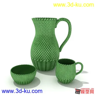 3D打印模型吃饭喝茶用品的图片