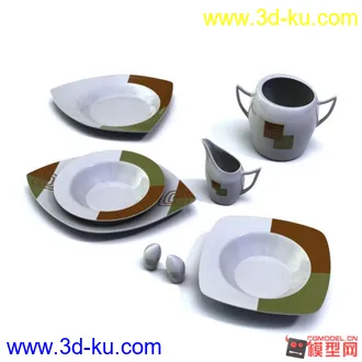 3D打印模型吃饭喝茶用品的图片