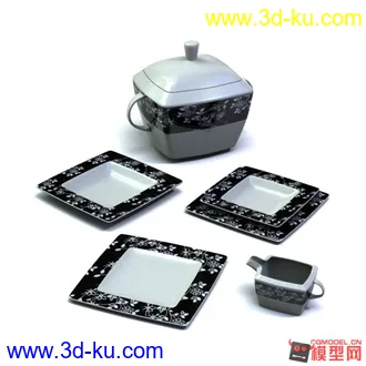 3D打印模型吃饭喝茶用品的图片