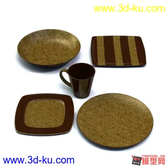 3D打印模型吃饭喝茶用品的图片