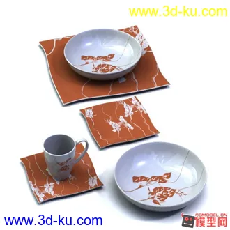 3D打印模型吃饭喝茶用品的图片