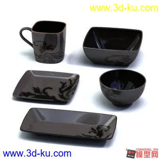 3D打印模型吃饭喝茶用品的图片