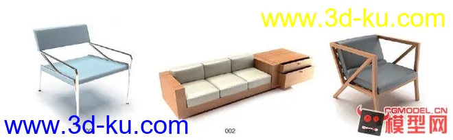 时尚沙发椅子模型的图片1