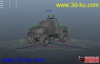 3D打印模型卡通卡车_有绑定的图片