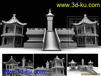 3D打印模型中国古代场景的图片