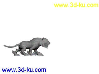 3D打印模型老虎攻击+受击+死亡+跑（整套动作）的图片