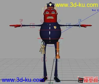 卡通警官老头模型的图片