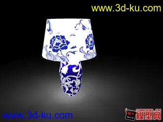 台灯模型-青花瓷的图片