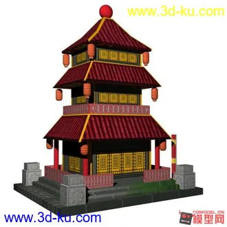 古代建筑模型下载（招贤馆）的图片