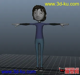 3D打印模型小男孩带绑定，练习动画哦~的图片