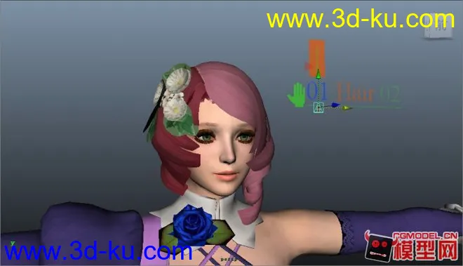 不精不发 Alisa HumanIK绑定 次级控制 可用Maya motionbuilder模型的图片3