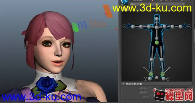 不精不发 Alisa HumanIK绑定 次级控制 可用Maya motionbuilder模型的图片7