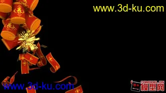 3D打印模型新年喜庆鞭炮，带贴图和动画。的图片