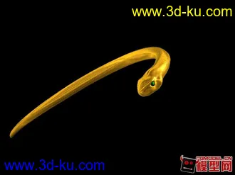 蛇年金蛇模型，带绑定贴图动画的图片