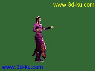 3D打印模型古代东方写实角色 九阴真经女角色带舞蹈动画的图片