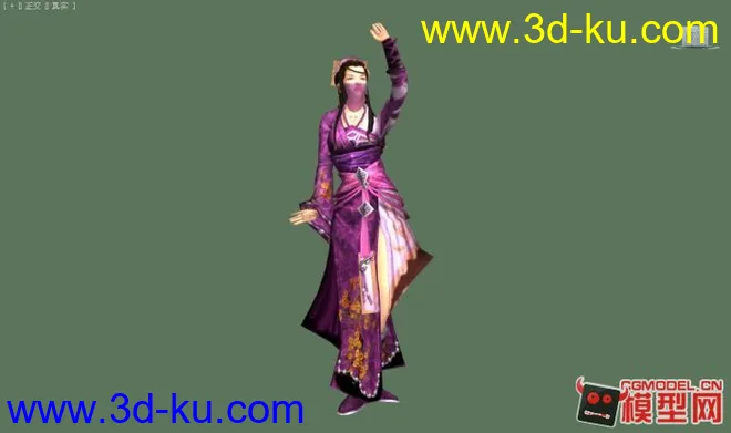 古代东方写实角色 九阴真经女角色带舞蹈动画模型的图片2