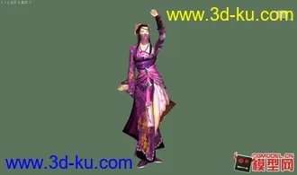 3D打印模型古代东方写实角色 九阴真经女角色带舞蹈动画的图片