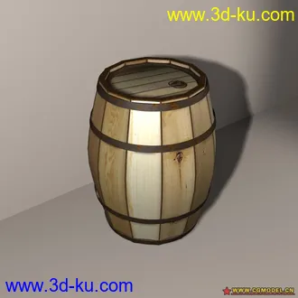 3D打印模型游戏场景道具木桶的图片