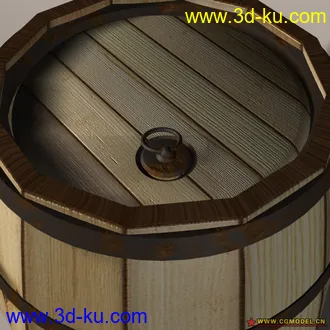 3D打印模型游戏场景道具木桶的图片