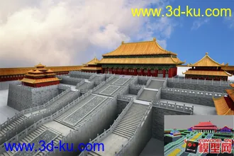 宫殿模型，有贴图的图片