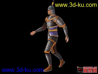 3D打印模型铠甲士兵绑骨骼的图片