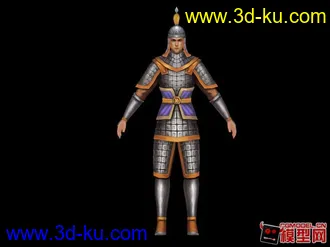 3D打印模型铠甲士兵绑骨骼的图片