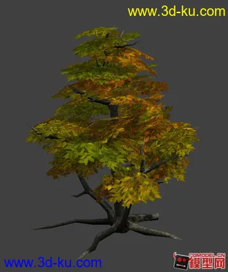 3D打印模型游戏场景可用的树木，有贴图的图片