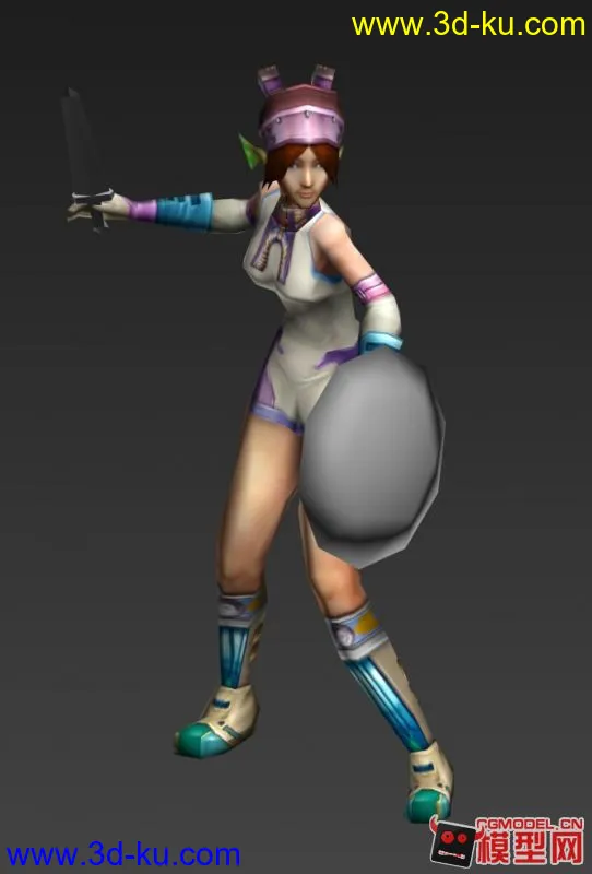 游戏可用的骨骼动画女角色-带多个动作。模型的图片1