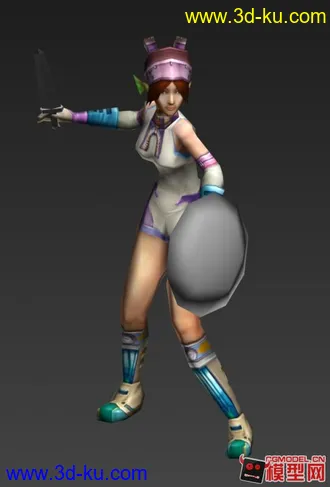 3D打印模型游戏可用的骨骼动画女角色-带多个动作。的图片