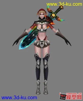 3D打印模型自己照着原画做的女战士的图片