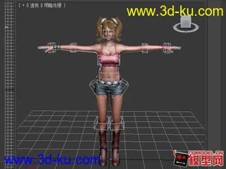 游戏模型 写实女人 绑定骨骼的图片